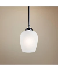 Kichler Valserrano 5" Wide Black Finish White Glass Mini Pendant