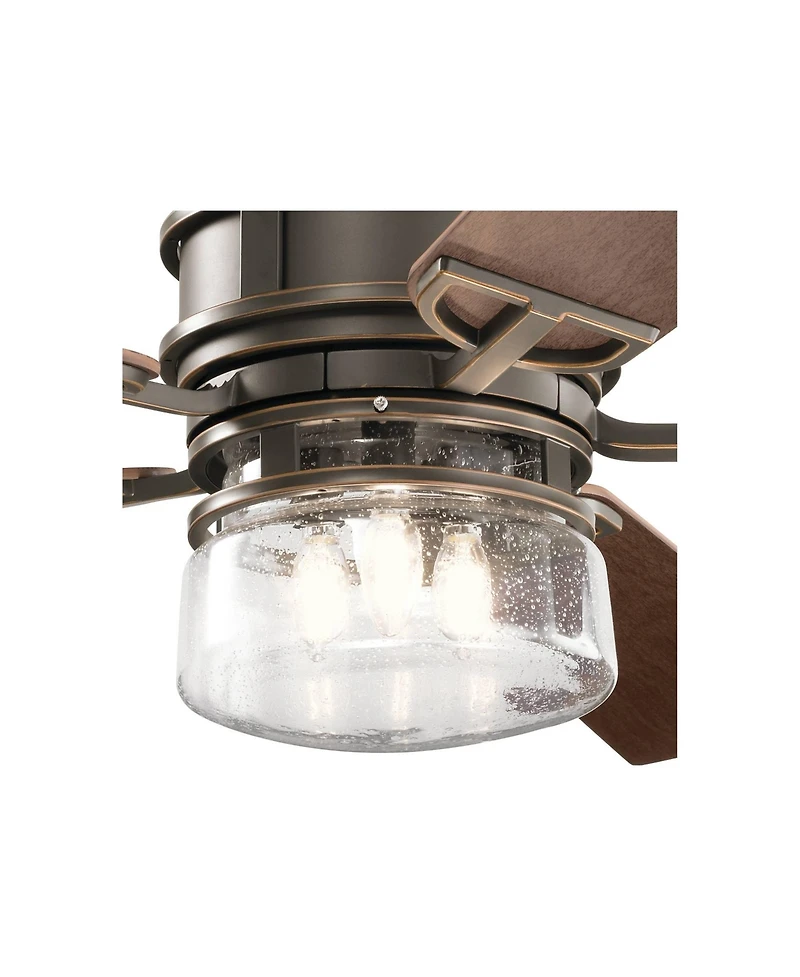 60" Kichler Lyndon Patio Bronze Led Wet Rated Fan with Wall Control
