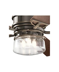 60" Kichler Lyndon Patio Bronze Led Wet Rated Fan with Wall Control