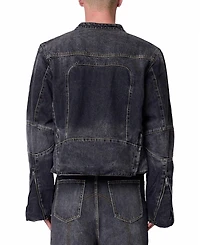 mnml Men's Panelled Moto Denim Jacket