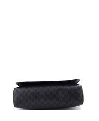 Pre-Owned Gucci Large Night Courrier Flap Messenger Gg Coated Canvas with Applique
