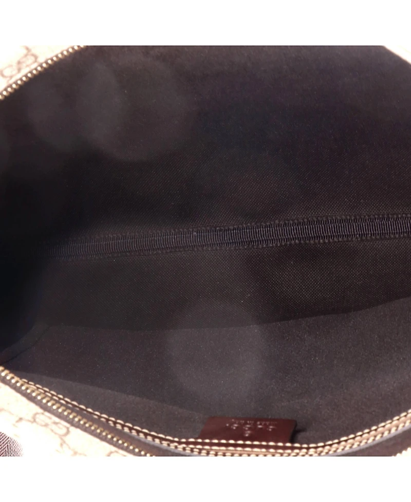 Pre-Owned Gucci Large Zip Top Messenger Bag Gg Coated Canvas