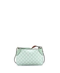Pre-Owned Gucci Small Emblem Shoulder Bag Gg Coated Canvas with Leather
