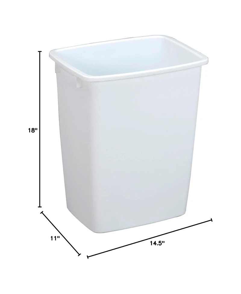 Rubbermaid Open Top Wastebasket, Large Plastic Trash Bin Container, 36 Qt, White