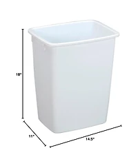 Rubbermaid Open Top Wastebasket, Large Plastic Trash Bin Container, 36 Qt, White