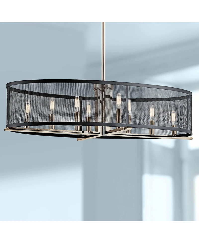 Kichler Titus 37 1/4" Black and Nickel Kitchen Island Oval Pendant