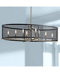 Kichler Titus 37 1/4" Black and Nickel Kitchen Island Oval Pendant