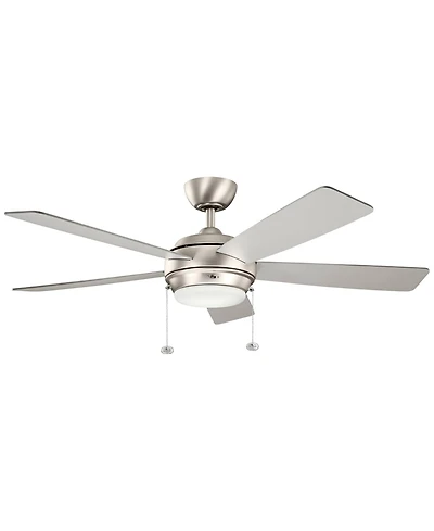 52" Kichler Starkk Brushed Nickel Led Pull Chain Ceiling Fan
