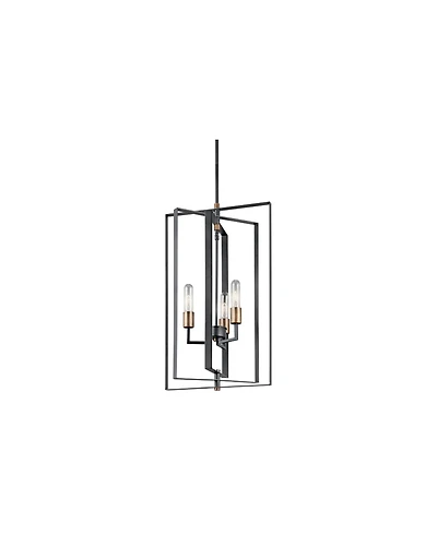 Kichler Taubert 15" Modern Black 3-Light Rectangular Foyer Pendant