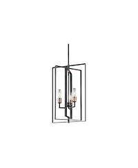 Kichler Taubert 15" Modern Black 3-Light Rectangular Foyer Pendant