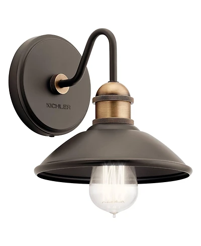 Kichler Clyde 7 1/4" Olde Bronze Industrial Barn Light Wall Sconce