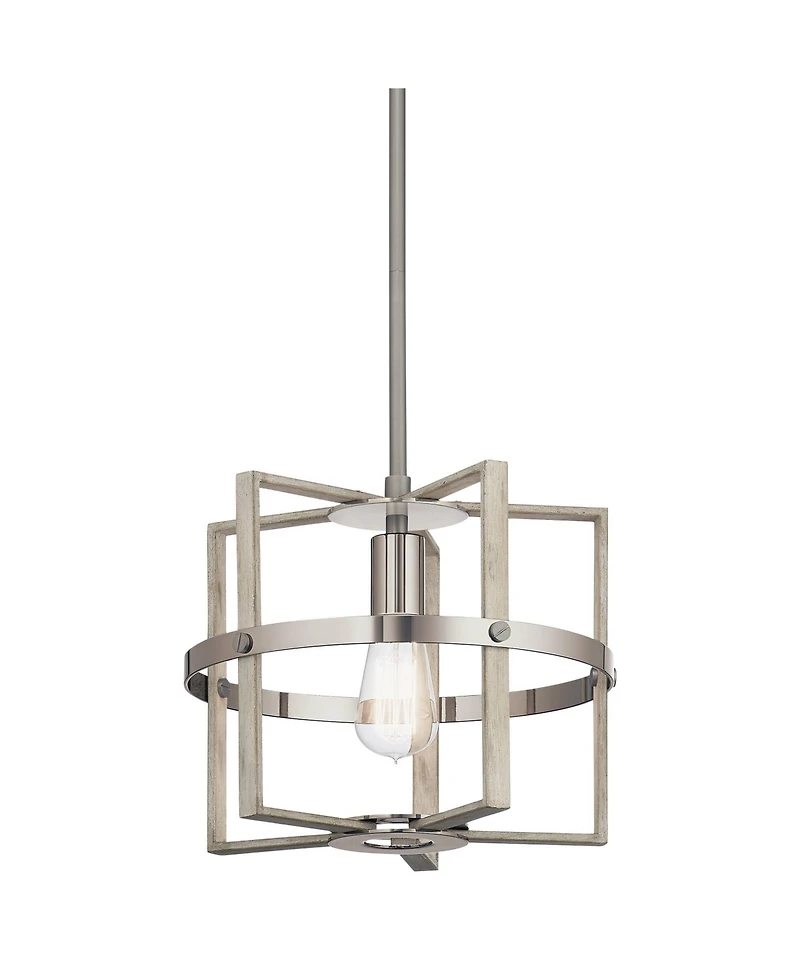 Kichler Peyton 12" Wide White Washed Wood Mini Pendant