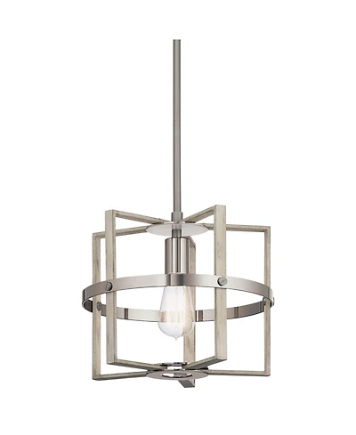 Kichler Peyton 12" Wide White Washed Wood Mini Pendant