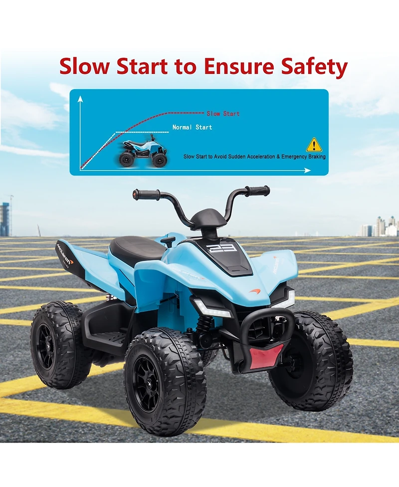 24V Kids Ride On Atv 4 Wheeler Quad Car, Electric Ride On Toy with 2 Speed, Led Lights for Backyard Outdoor Play, Birthday Holiday Gift for Girls Boys