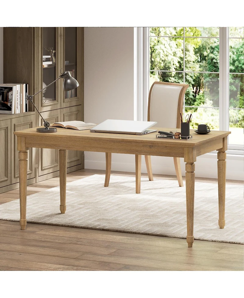 Streamdale Furniture 60" Rustic Farmhouse Writing Desk with Drawer, Seadrift