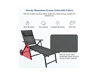 Boyel Living Patio Lounge Chair with Wheels Neck Pillow Aluminum Frame Adjustable