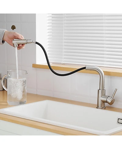Phying Sink Faucet, Brushed Nickel Kitchen Faucets with Pull Down Sprayer