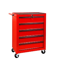 Streamdale Furniture Rolling Metal 5-Drawer Tool Chest Cabinet with Ball Bearings