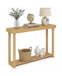 Slickblue 2-Tier Narrow Console Table 46" Solid Wood Farmhouse Style
