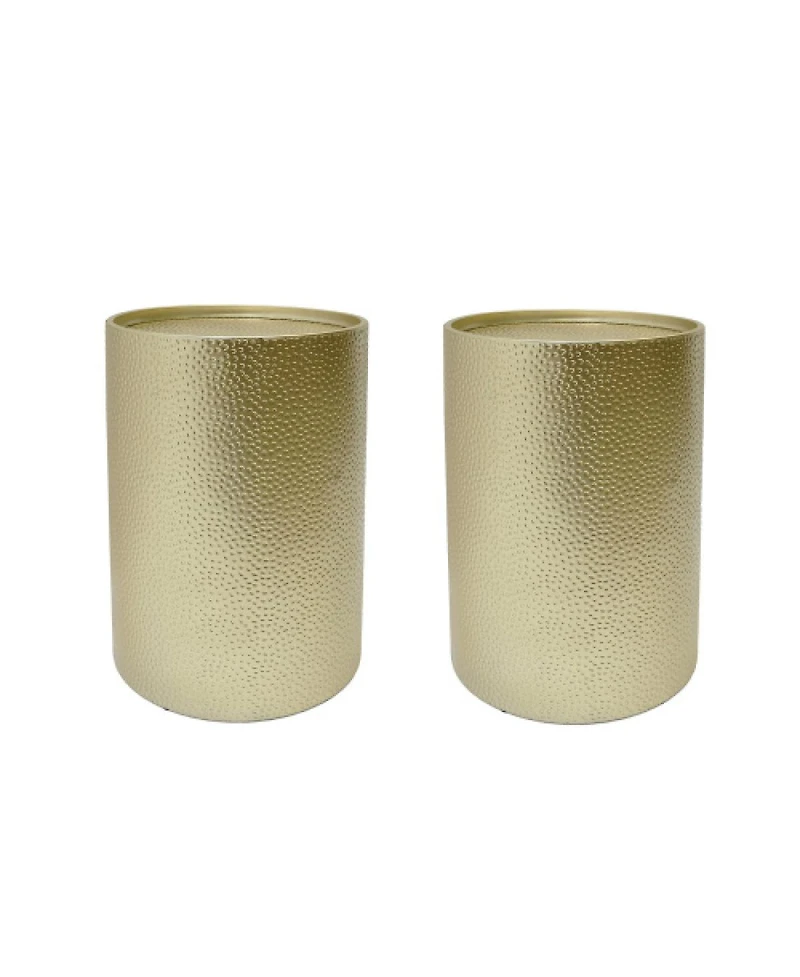 Streamdale Furniture Brookhaven Hammered Metal Accent Table Set of 2