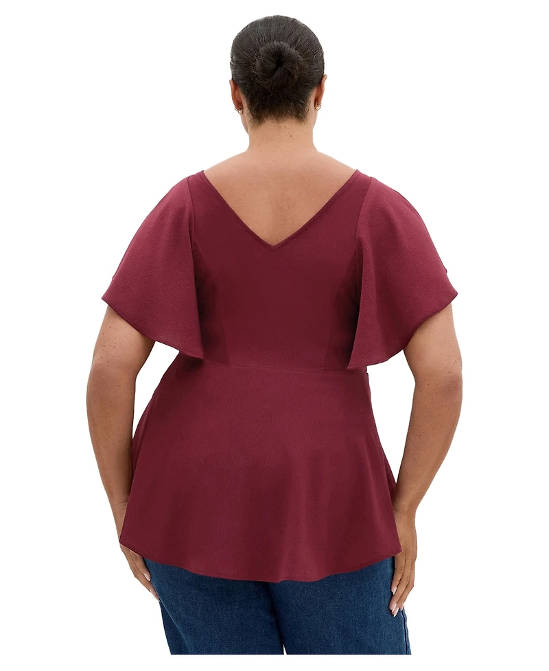 City Chic Women's Plus Romantic Mood Peplum Top