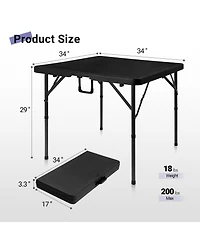 Piscifun Folding Card Table Portable Hdpe Half Fold Handle Indoor Outdoor Heavy Duty