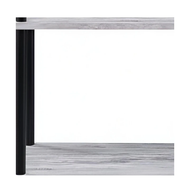 HomeRoots 44" Distressed Metal and Wood Four Tier Etagere Bookcase