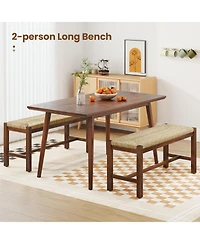 Slickblue 40" Wooden Bench with Solid Rubber Wood Frame