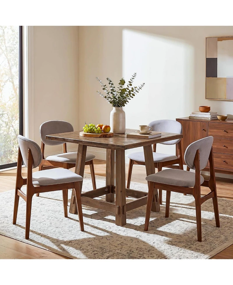 Tribesigns Solid Wood Square Dining Table for 4, Farmhouse
