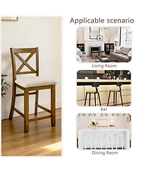 Streamdale Furniture Oak Counter Height Dining Chairs Set of 4 with Padded Seat