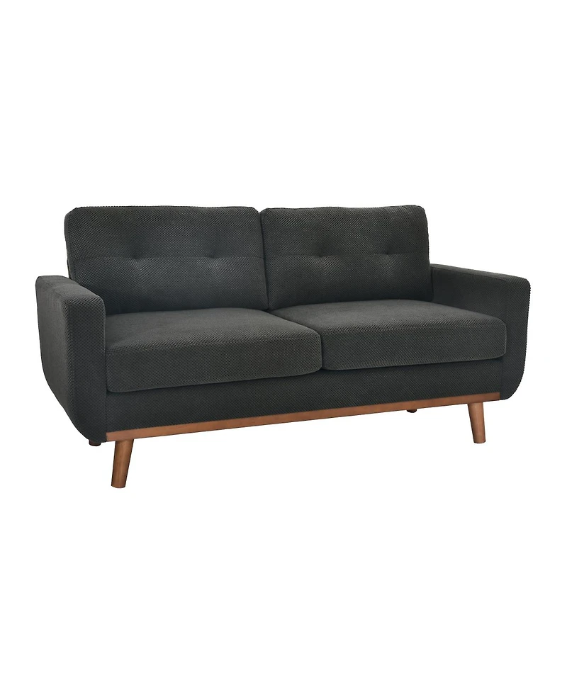 Streamdale Furniture 65" Modern Minimalist 2-Seater Sofa with Nubby Upholstery and Wood Legs
