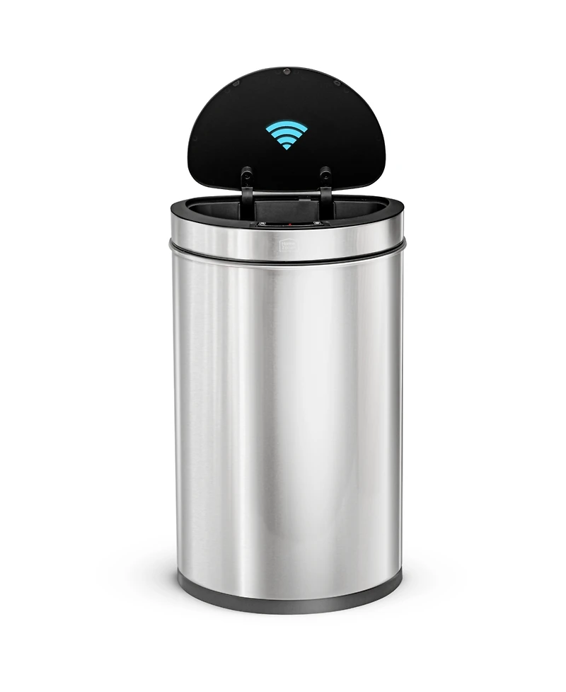 Home Zone Living 13 Gallon Motion Sensor Automatic Kitchen Trash Can with Liner-Free Stainless Steel 50 Liter Capacity