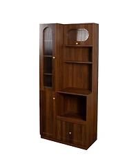 Streamdale Furniture Farmhouse Kitchen Pantry Cabinet with Multi-Tier Pull-Out Storage Shelf