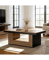 Tribesigns 47-Inches Coffee Table Living Room, Rectangle Center Table with Open Storage
