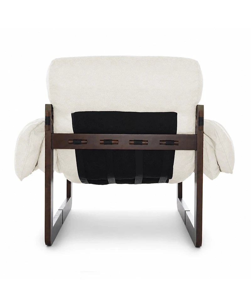 Streamdale Furniture Chenille Upholstered Accent Chair with Wooden Frame and Rolled Arms