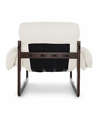 Streamdale Furniture Chenille Upholstered Accent Chair with Wooden Frame and Rolled Arms