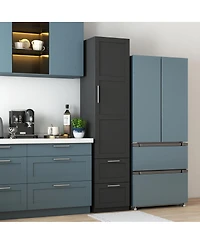 Streamdale Furniture Tall Kitchen Pantry Freestanding Cabinet with Door and Two Drawers