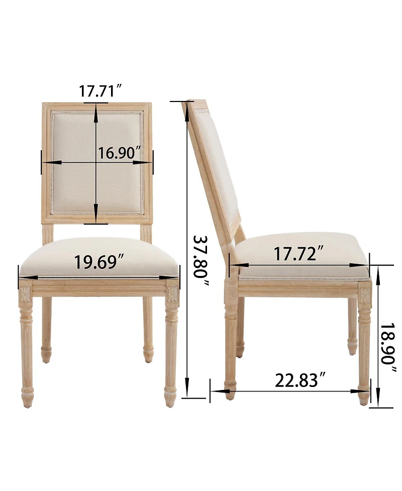Streamdale Furniture French Country Upholstered Dining Chairs, Set of 2