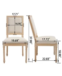 Streamdale Furniture French Country Upholstered Dining Chairs, Set of 2