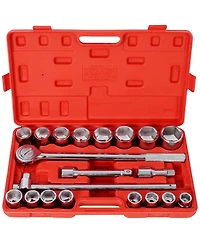 Streamdale Furniture 21Pieces 3/4" Drive Socket Set 6 Points,Sae Size, Blow Case