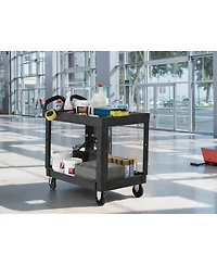 Streamdale Furniture Heavy-Duty Tray Top Service Cart with 550 Lbs Capacity and Wheels