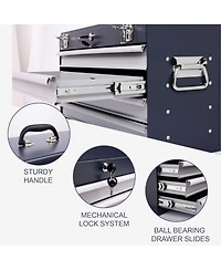 Streamdale Furniture Heavy Duty 21-Inch 4-Drawer Portable Metal Tool Box Chest Organizer