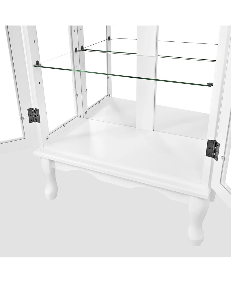 Streamdale Furniture Lighted Curio Cabinet with Glass Doors and Adjustable Shelves