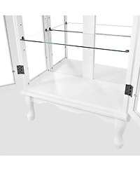 Streamdale Furniture Lighted Curio Cabinet with Glass Doors and Adjustable Shelves