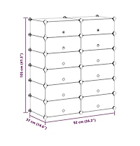 vidaXL Interlocking Shoe Organizer with 12 Compartments