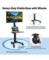 Yescom NexusX Presenter Rolling Tv Stand Mobile Tv Cart for 32" to 65" Lcd Led Screen TVs Office Lecture