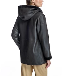 Julia & Stella By Maximilian Women's Reversible Shearling Hooded Jacket