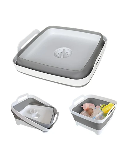 Piscifun Collapsible Wash Basin With Drain Plug Foldable Kitchen Sink For Camping Space Saving Dish Tub
