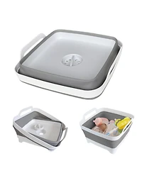 Piscifun Collapsible Wash Basin With Drain Plug Foldable Kitchen Sink For Camping Space Saving Dish Tub