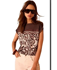 Mint Velvet Women's Floral Print Cap Sleeve Top